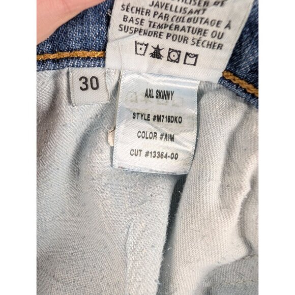 Hudson Jeans Mens 30x32 Blue Axl Skinny Button Fly Distressed Denim - Picture 10 of 11